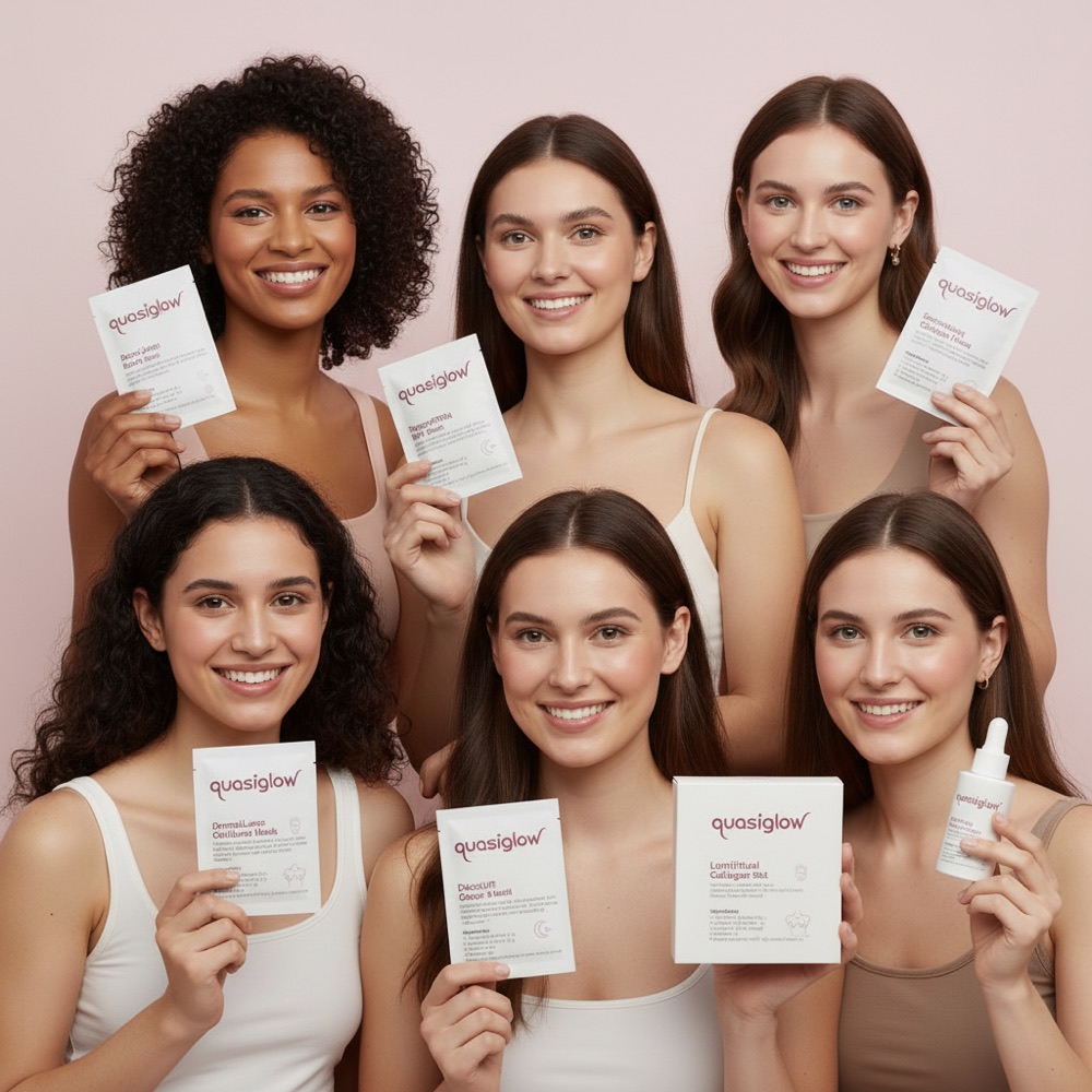The Quasiglow collagen mask collection